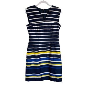 Tommy Hilfiger - Blue Stripe Sleeveless Sheath Dress - 8